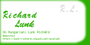 richard lunk business card